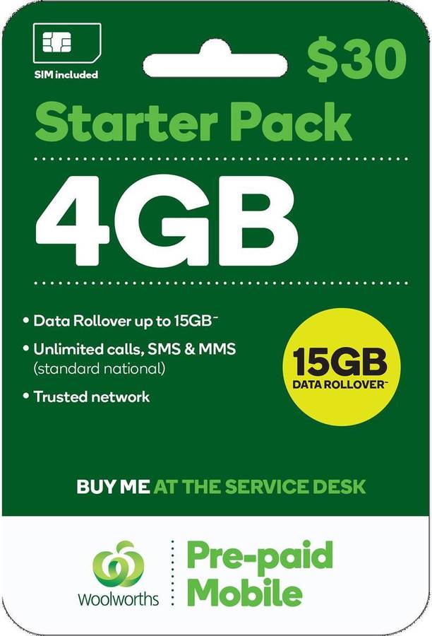 Woolworths PrePaid Mobile 30 SIM Starter Pack for 10 (Save 20) Woolworths OzBargain