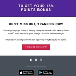 15% Bonus Points When Converting from Flybuys to Velocity