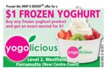 Buy 2nd Yoghurt for $1, Frozen Yoghurt Deal from Yogolicious @ Westfield Parramatta (NSW)