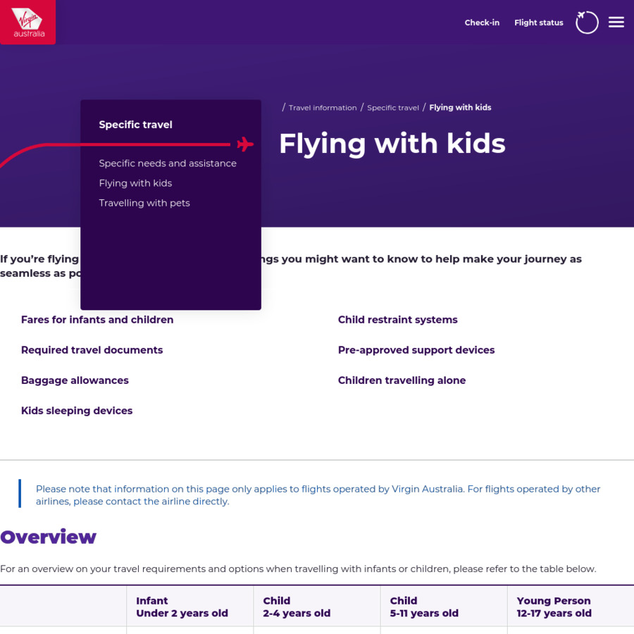 Free 23kg Baggage Allowance for Children under 23 Months Virgin Australia OzBargain