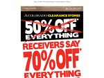 Further 70% OFF at Colorado Clearance Stores