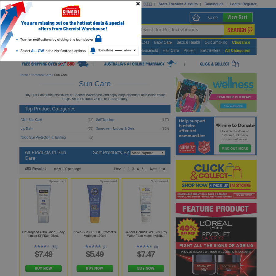 1/2 Price RRP All Sun Care - Banana Boat, Cetaphil, Cancer Council ...