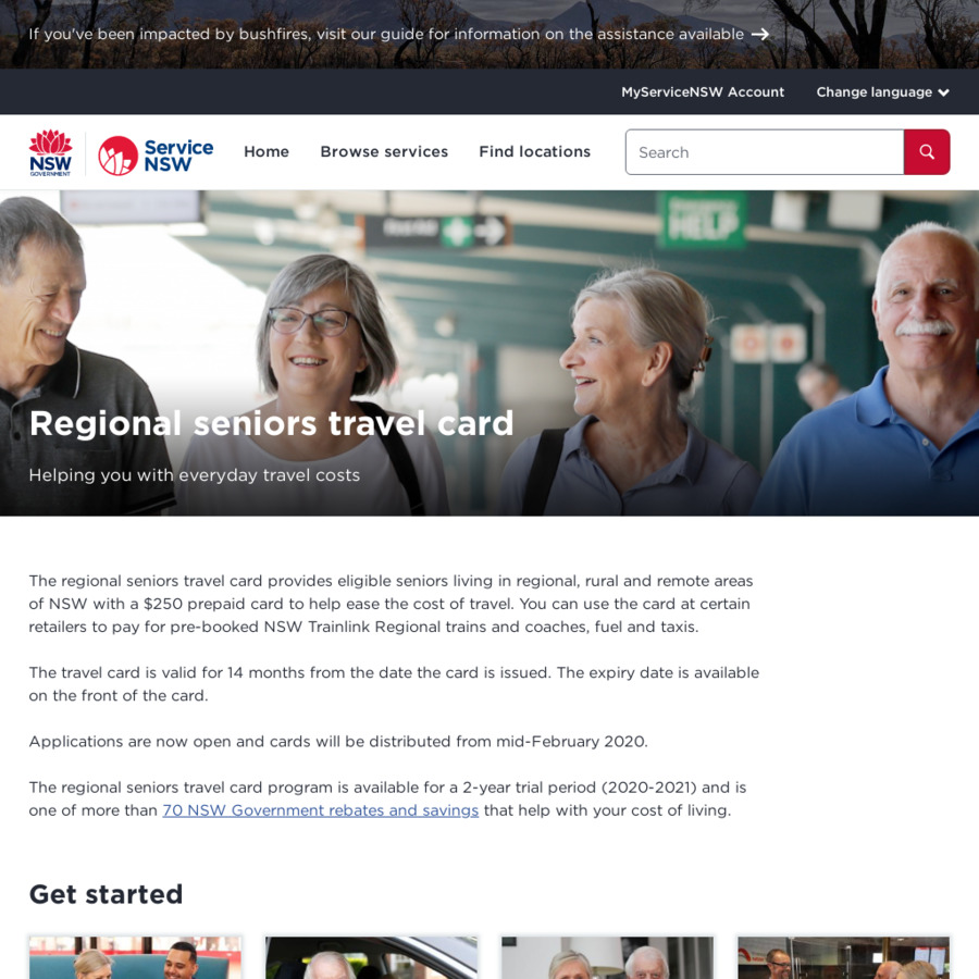 seniors travel card nsw login