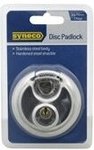 Syneco 70mm Stainless Disk Padlock $4.50, Syneco 15x 800mm Keyed Bicycle Lock $4.50 @ Bunnings