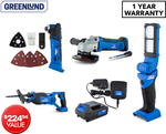 Greenlund 6-Piece Cordless Power Tool Kit - DIY Value Bundle $50 + Delivery @ Catch