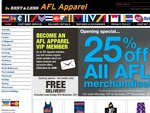 25% off All AFL Merchandise @ AFL Apparel with Free Delivery till The 27/11
