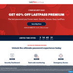 LastPass 40% off Premium Membership