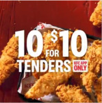 10 Tenders for $10 @ KFC via Mobile App
