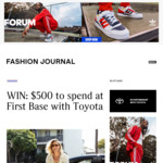 Win a $500 First Base Voucher from Fashion Journal