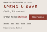 $50 off Clothing and Homeware with $200 Spend (Exclusions Apply) @ Target (Online Only)