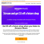[Prime] Get $5 Promo Code after You Listen to a Song or Podcast in Full on Amazon Music Prime @ Amazon AU