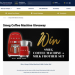 Win a Smeg Coffee Machine & Milk Frother Set Worth $618 from Whitfords