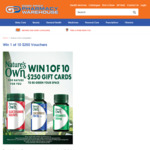 Win 1 of 10 $250 Gift Cards from Good Price Pharmacy Warehouse