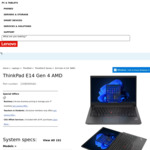 Lenovo ThinkPad E14 G4 5625U, 16GB DDR4, 512GB SSD, 14" FHD IPS 300nits $919 Delivered @ Lenovo