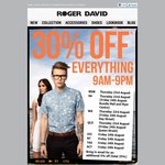 Roger David - 30% off Everything in Store and Online + 5% Extra with Code