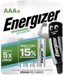 [eBay Plus] Energizer AAA Rechargeable Batteries - 4 Pack $10.77 Delivered with $5 Monthly Coupon @ dmart88 eBay