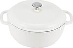 Amazon Basics Enameled Cast Iron Covered Round Dutch Oven, 6.9 Liters, Matte White $79.90 Delivered @ Amazon AU