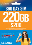 Lebara Prepaid Mobile: 360-Day 220GB $149 (Was $200), 360-Day 425GB $219 (Was $300) Delivered @ Lebara