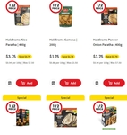 Various Haldiram's Snacks Half Price: Naan, Roti & More $1.75 - $7 @ Coles