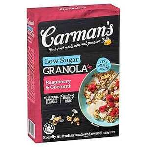 [Backorder] Carman's Low Sugar Raspberry and Coconut Granola 450g $4.25 ($3.82 S&S) + Delivery ($0 Prime/$59 Spend) @ Amazon AU