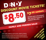 $8.50 Tickets ($7.50 for Seniors) at Dendy Newtown, Opera Quays and Portside