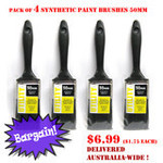 Pack of 4 Uni-Pro Synthetic Paint Brushes 50mm - 15% off + FREE Delivery Australia-Wide - $6.99