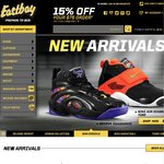 Eastbay- 15% off $75+ orders, $40 shipping-No deal-ignore.