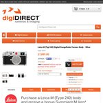 Leica M (Typ 240) Body Black/Silver with BONUS Summarit-M Lens $7,899.00 digiDIRECT.com.au