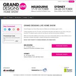 Carlisle Homes - Member Offer for FREE Tickets to Grand Designs Live MELBOURNE & SYDNEY $0