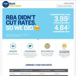 Me Bank 3 Years Fixed Rate Home Loan - 3.99% (Comparison 4.84%)