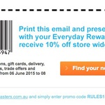 10% off Store Wide at Masters, This Long Weekend Only - Must Have Everyday Rewards Card