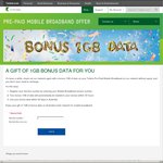 Free 1GB Telstra Pre-Paid Mobile Broadband Data (Using Service Number)