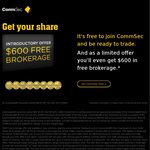 Commsec: Get $600 in Free Brokerage - Only for New Commsec Trading Account & CDIA