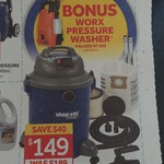 1400W Wet/Dry Shop Vac Pro Vacuum 40L $134.10 & Get FREE Worx 1.4kw Pressure Washer @ Masters