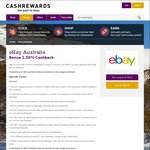 eBay Australia Cash Back Increased from 1.25% to 1.5% @ Cashrewards