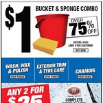 Supercheap Auto Bucket & Sponge Combo $1 - Armor All Wash & Wax $4.99 (1.25l) - Export Multi-Purpose Spray - 400g $1.99