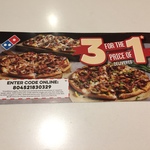 Domino's 3 for 1 Pizza - Delivered