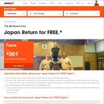 Japan Return for Free Sale @ Jetstar (Syd-Tokyo Return from $342, Melb-Tokyo $346, Cairns-Tokyo $249, GC-Tokyo $278)