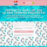Instant Win 1 of 300 Le Tan Tanning Products (Total Value $4509)