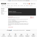 Myer Menswear 10% Student Discount