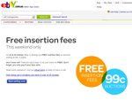 eBay Free Insertion Fees for 99c Auctions - This Weekend Only!