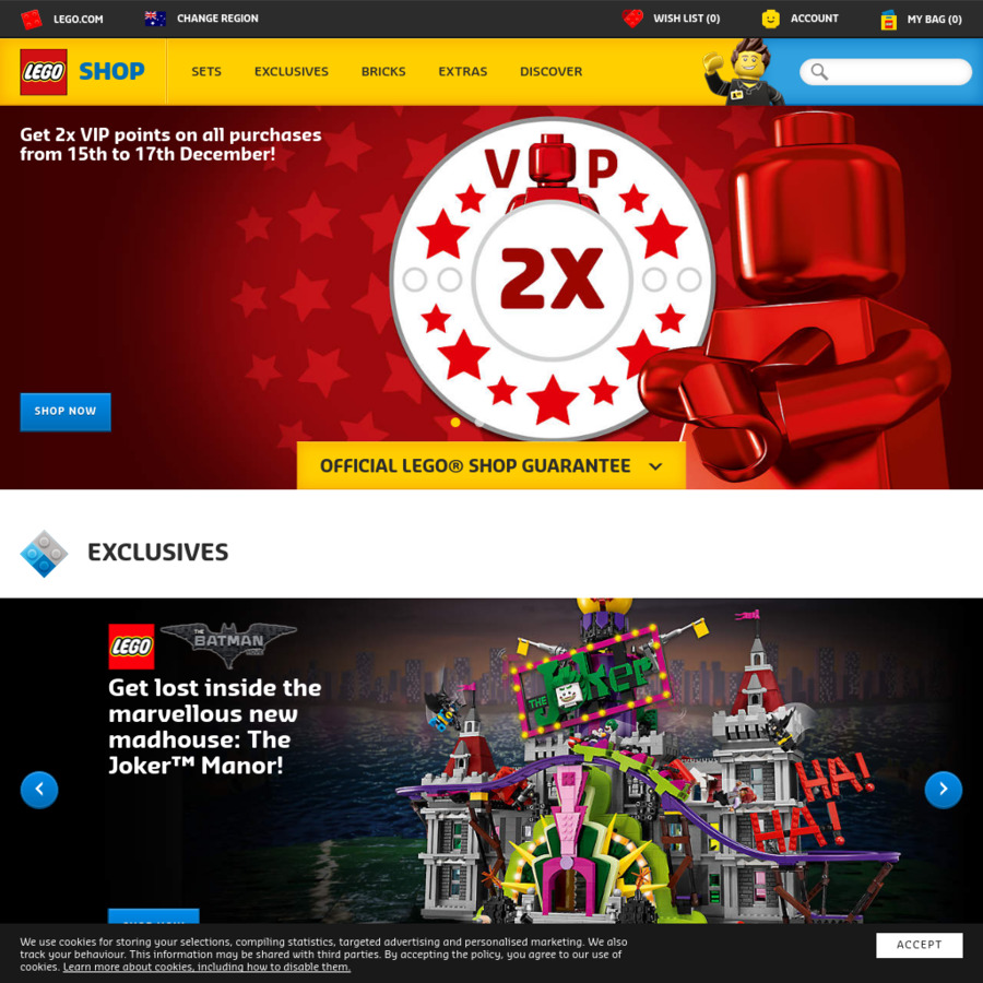 Double VIP Points from LEGO Shop OzBargain