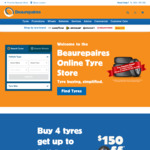 15% off Purchase of 4 Dunlop or Goodyear Tyres with Daily Generated Code @ Beaurepaires
