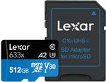 Lexar High-Performance 633x 512GB microSDXC UHS-I Card $62.75 USD ~ $90 AUD Delivered (Required with US Prime) @ Amazon US
