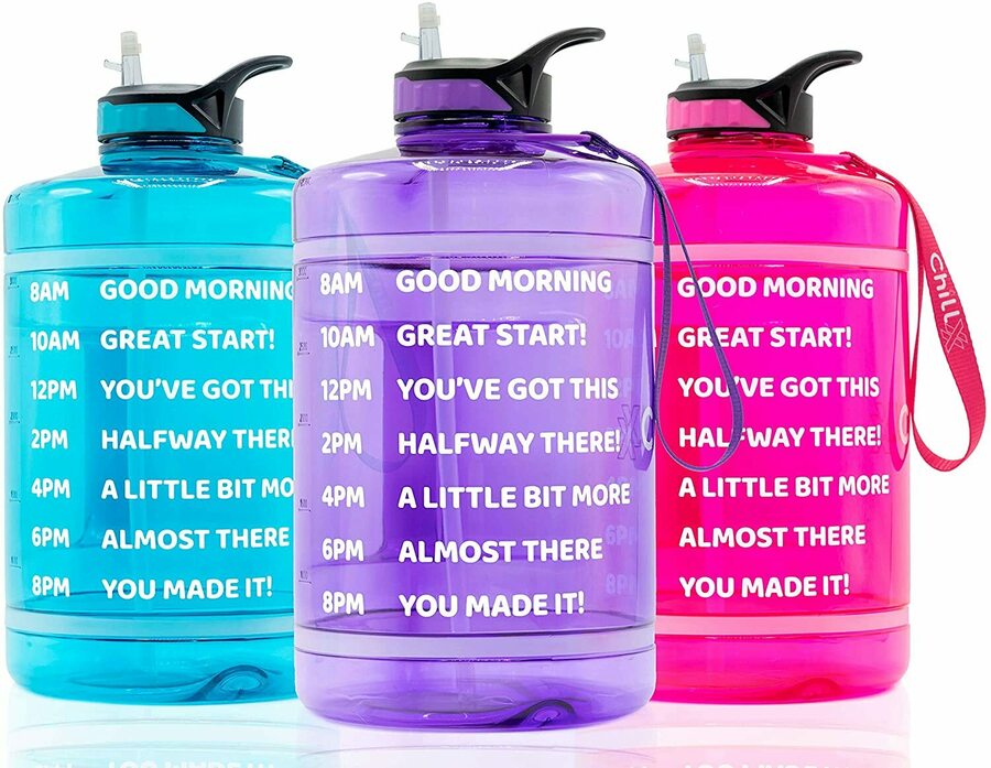 Motivational Water Bottle w/ Time Markings 2.2L $11.97, 3.78L $13.77