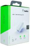 Belkin BoostUp 20W USB-C + 12W USB-A Dual Port Wall Charger WCB004AUWH $29.70 Delivered @ Repo Guys