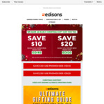 Save $20 When You Spend $200 on @ Edisons
