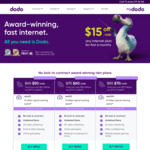 Unlimited nbn 25/5 $50, 50/20 $60, 100/20 $70 per Month for 6 Months (New Customers Only) @ Dodo