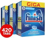 3x 140pk (420 Tablets) Finish Classic Dishwashing Tabs for $45 (~$0.11 Each) + Shipping ($0 with Club Catch) @ Catch