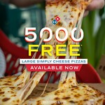 5000 Free Simply Cheese Pizzas @ Domino's (Facebook Required)